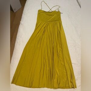 H&M Strapless Mustard Maxi Dress